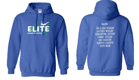 Elite - Unisex Blue Hoodie (front and back)